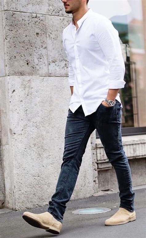 casual men's boots with jeans.